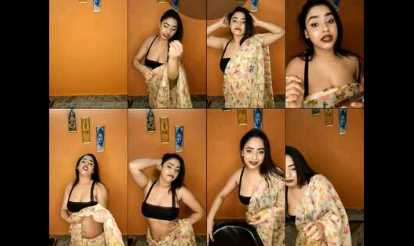 Aliya Ghosh Striptease in Saree Onlyfans Private Video