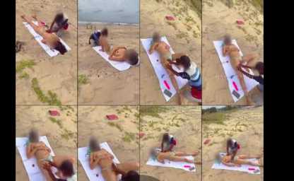 SexyIndianWife Getting Naked Massage in the Beach
